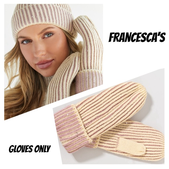 🍁NEW Fall🍁 Lilly Striped Flip Top Gloves - Picture 1 of 4